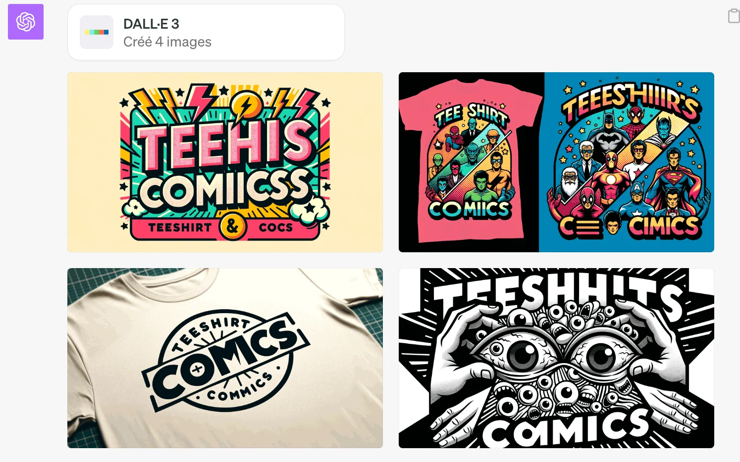 Exemples de logos générés avec Dall-E