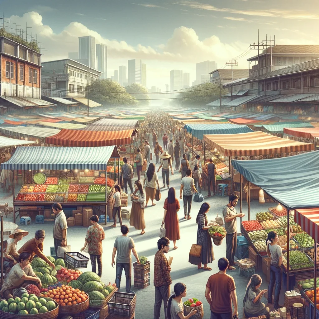 Une scène de marché